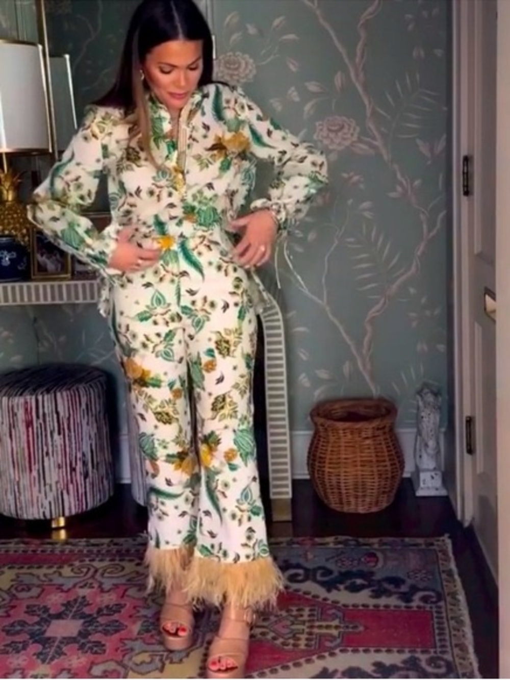 Antonio Melani x The Nat Note Larkin Paisley Top and Pants Set L/12 8820